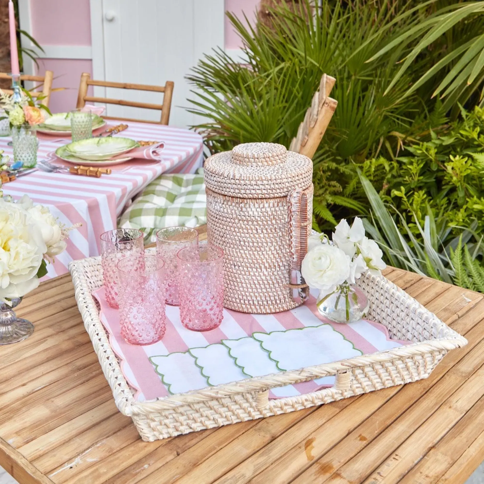 White Rattan Tray|Mrs. Alice Discount