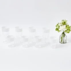 White Ribbon Water & Wine Glassware Set|Mrs. Alice Discount