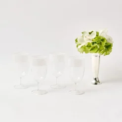 White Ribbon Water & Wine Glassware Set|Mrs. Alice Discount