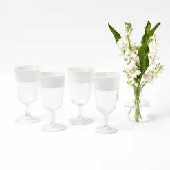 White Ribbon Wine Glasses (Set Of 4)|Mrs. Alice
