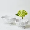White Scalloped Rattan Bowl (Medium)|Mrs. Alice New