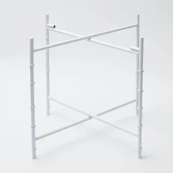 White Scalloped Rattan Tray With Stand|Mrs. Alice Online