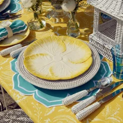 Yellow Capri Lettuce Dinner & Starter Plates (Set Of 8)|Mrs. Alice Sale