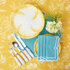 Yellow Capri Lettuce Dinner Plates (Set Of 4)|Mrs. Alice Clearance