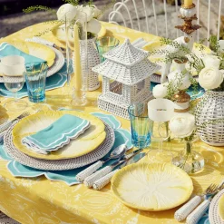 Yellow Capri Lettuce Dinner & Starter Plates (Set Of 8)|Mrs. Alice Discount