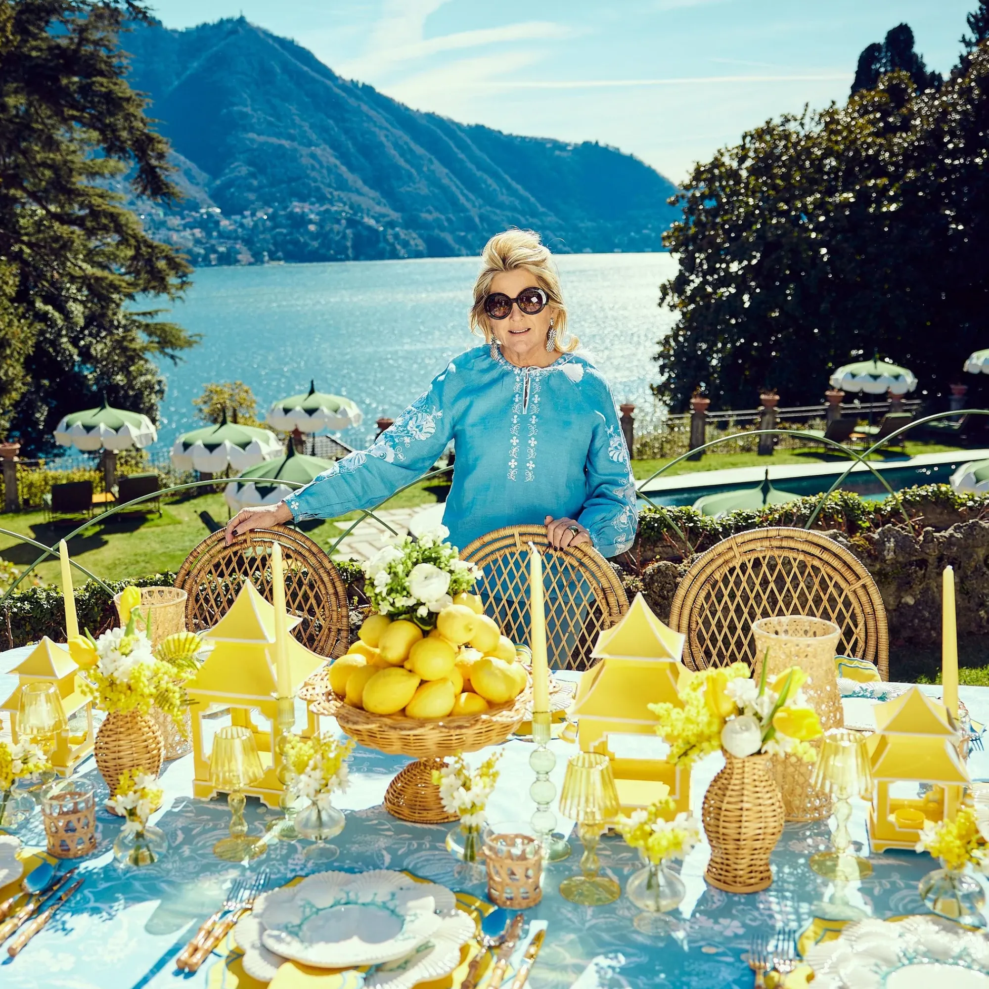 Yellow Pagoda Lantern Set|Mrs. Alice Sale