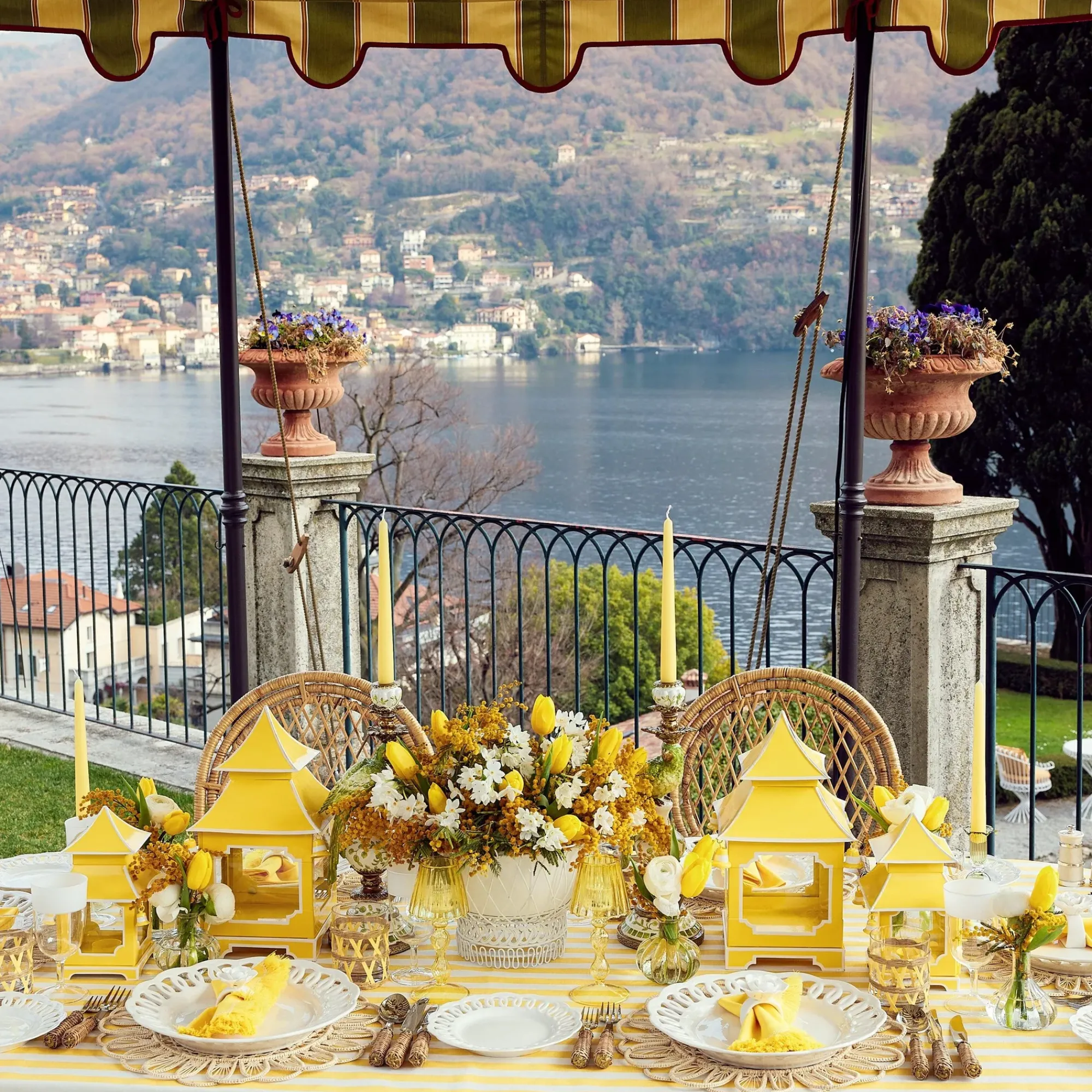 Yellow Pagoda Lantern Set|Mrs. Alice Sale