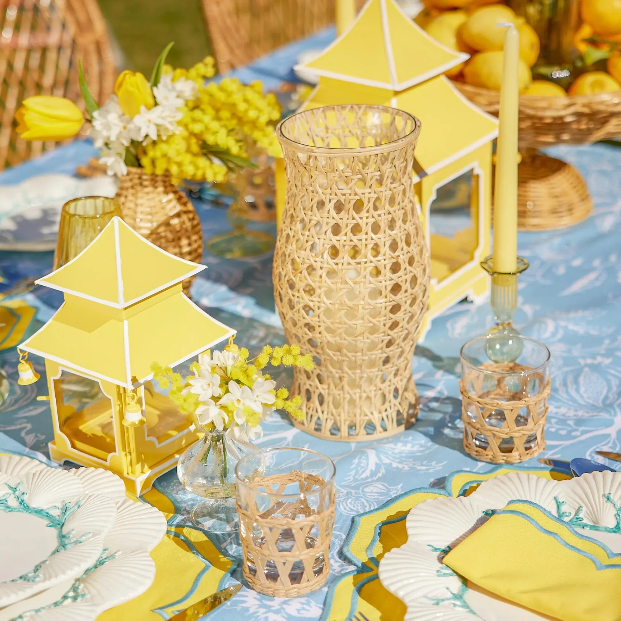 Yellow Pagoda Lantern Set|Mrs. Alice Sale